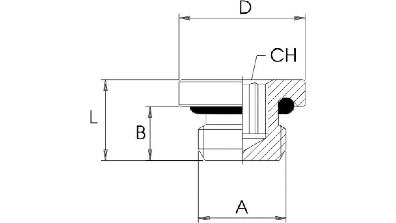 

Mosiężny niklowany korek z oringiem, G1/2z,3015 1/2