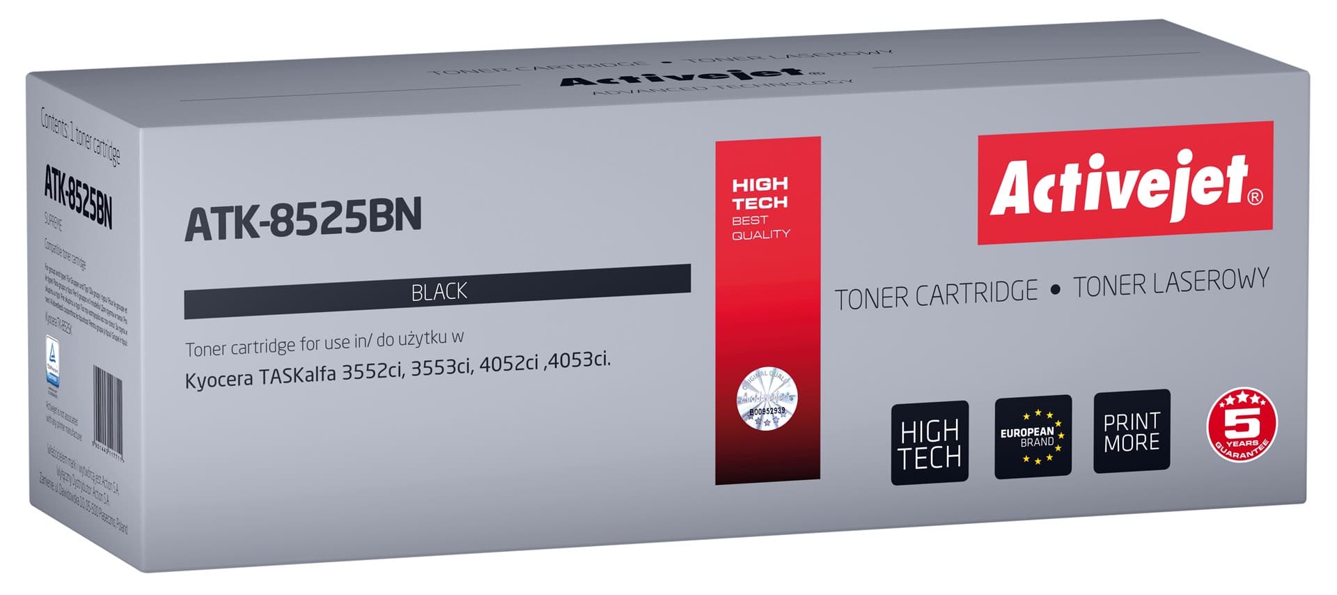 

Toner Activejet ATK-8525BN (zamiennik Kyocera TK-8525K; Supreme; 30000 stron; czarny)