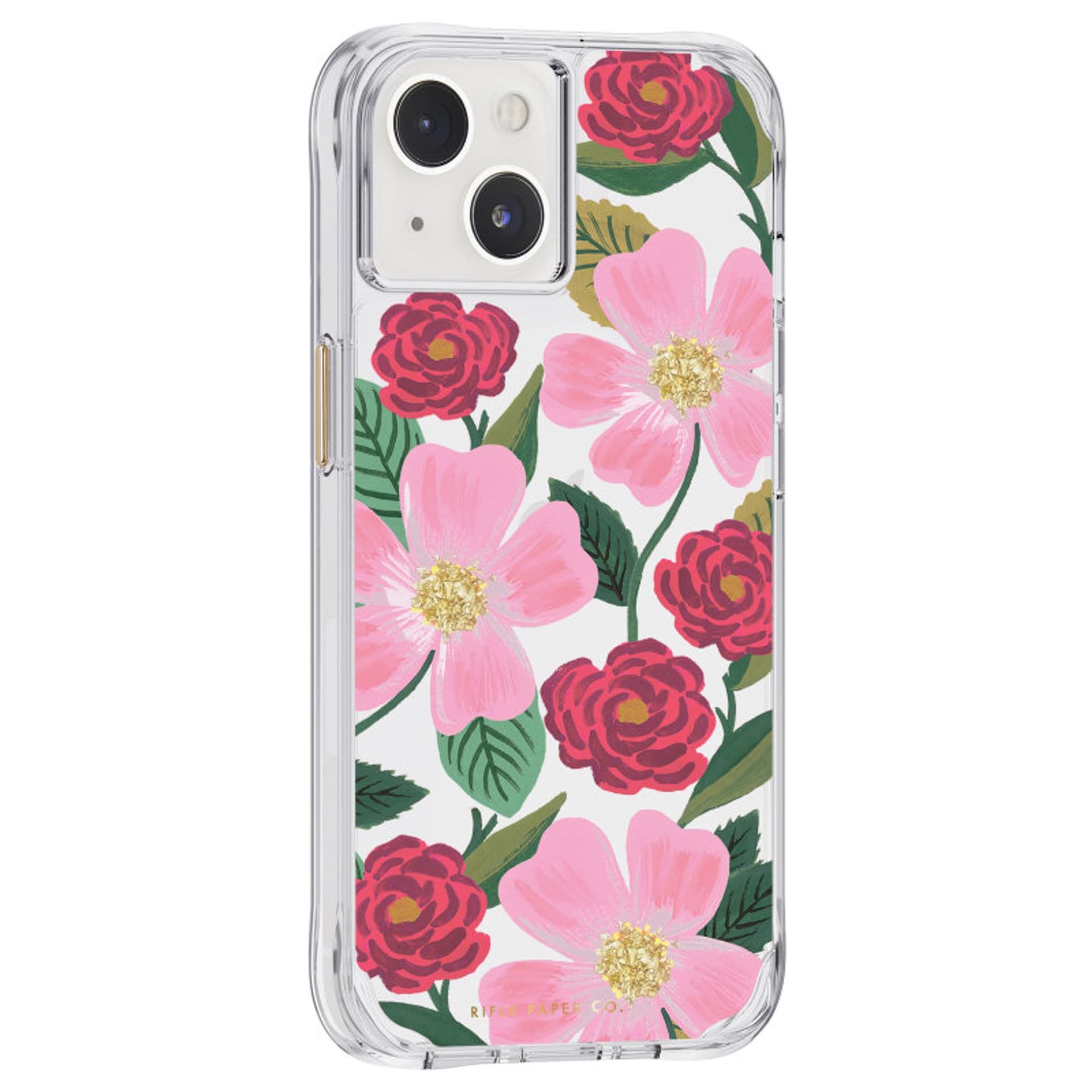 

Rifle Paper Clear - Etui iPhone 14 / iPhone 13 zdobione złotem (Rose Garden)