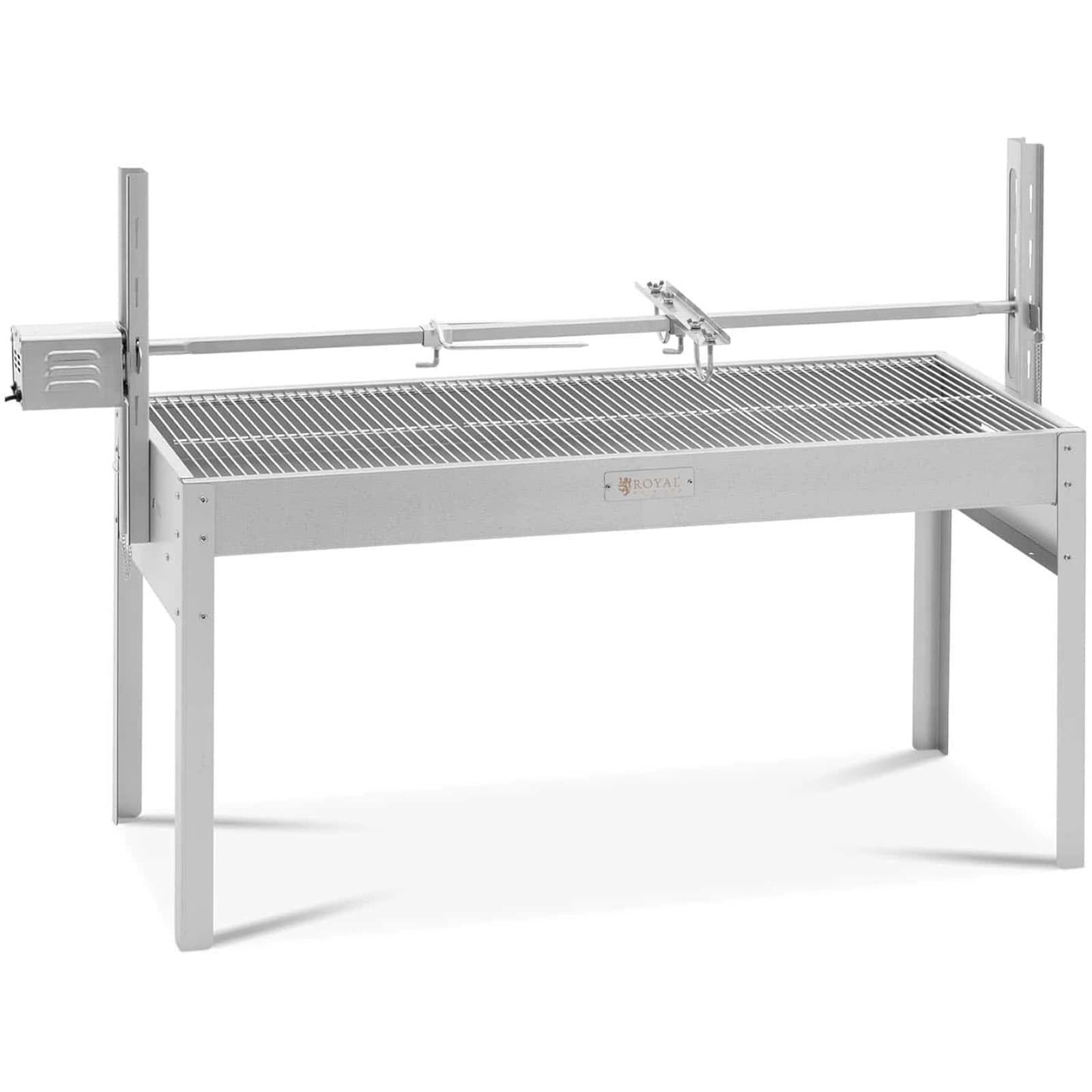 

Grill węglowy z rożnem obrotowym elektrycznym do pieczenia prosiaka 13 W 40 kg 127 cm