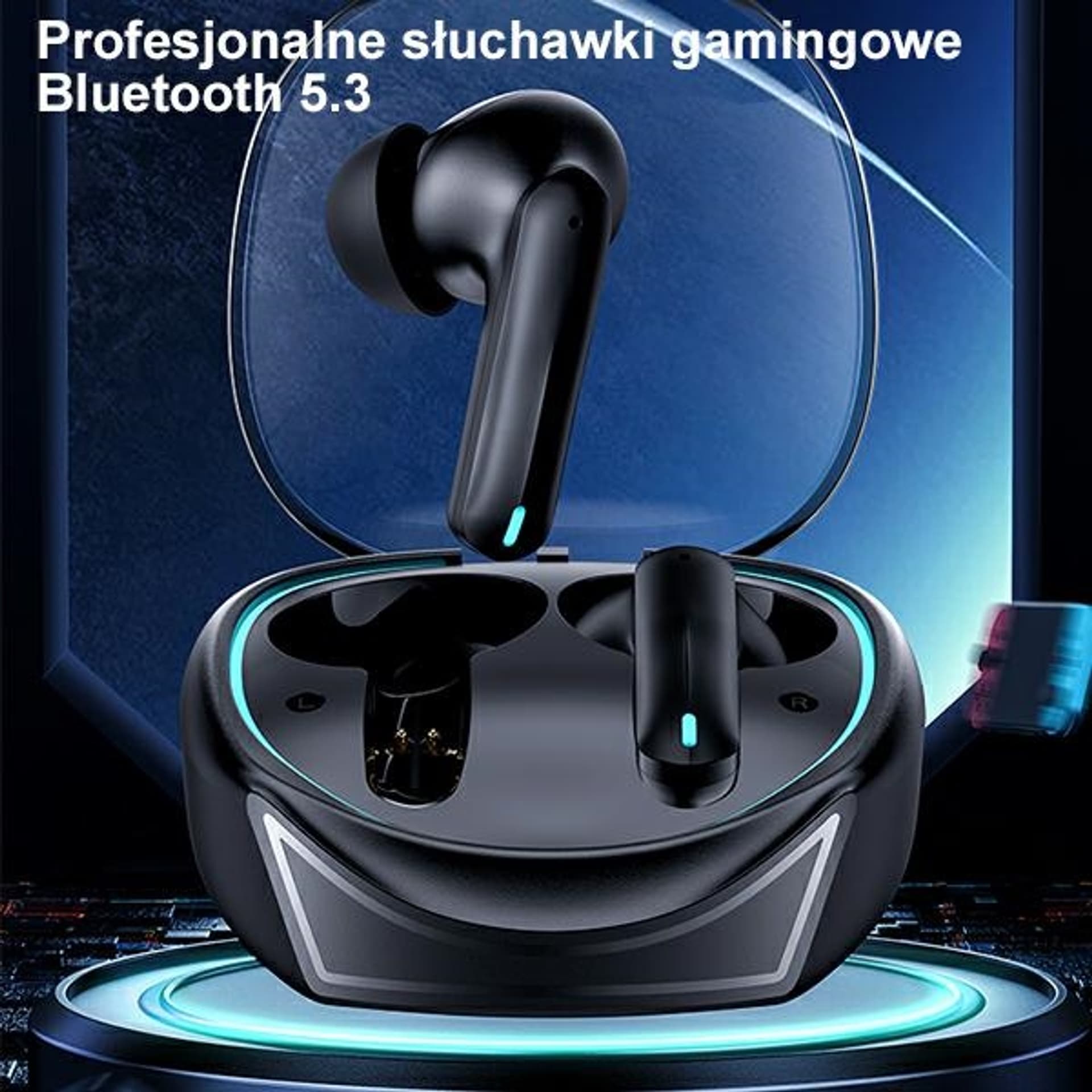 

USAMS Słuchawki Bluetooth 5.3 TWS XJ13 series Gaming Earbuds bezprzewodowe czarny/black BHUXJ01 (US-XJ13)