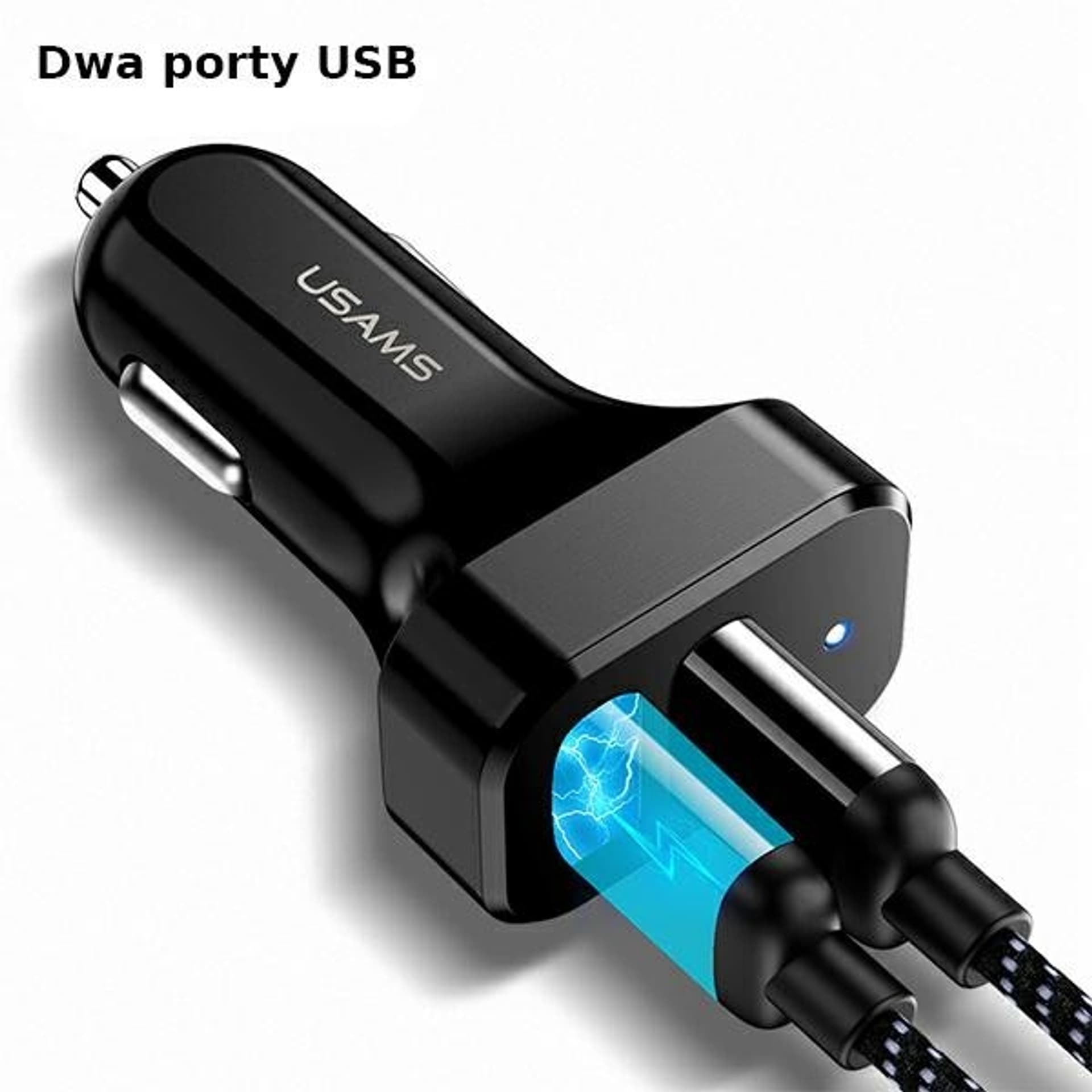 

USAMS Ład. sam. 2xUSB C13 2,1A czarny/black (only head) CC87TC01, Only head) cc87tc0