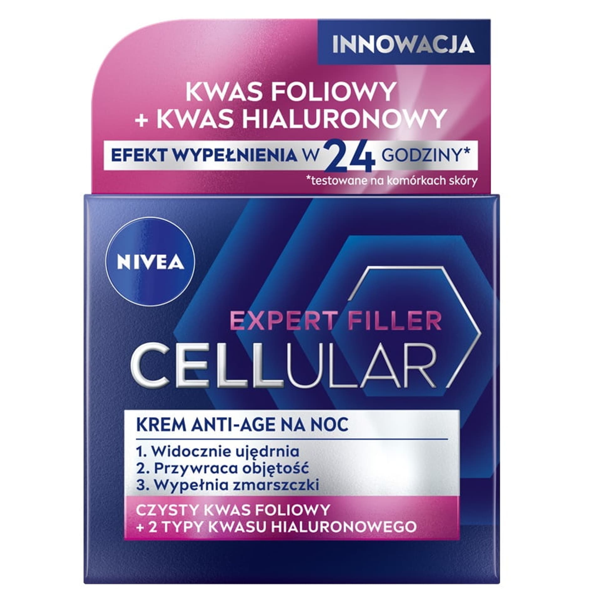 

Nivea Hyaluron Cellular Filler + Widoczne Ujędrnienie przeciwzmarszczkowy krem na noc 50ml