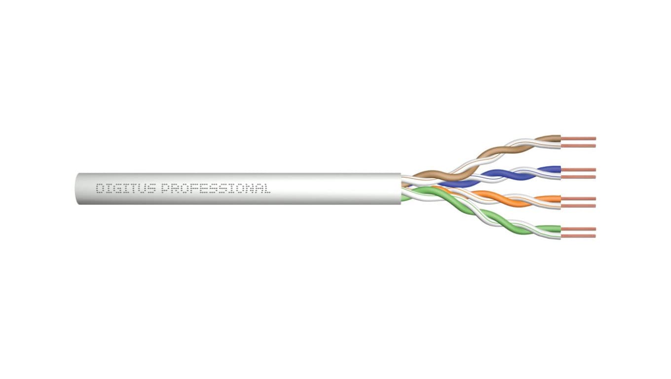 

Kabel teleinformatyczny instalacyjny kat.5e, U/UTP, Dca, drut, AWG 24/1, LSOH, 500m, szary, szpula