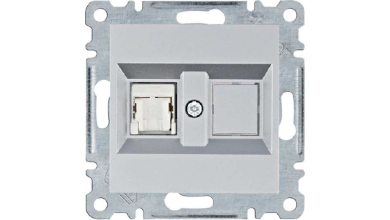 

Lumina Gniazdo komputerowe pojedyczne RJ45 kat.6 UTP srebrne WL2152