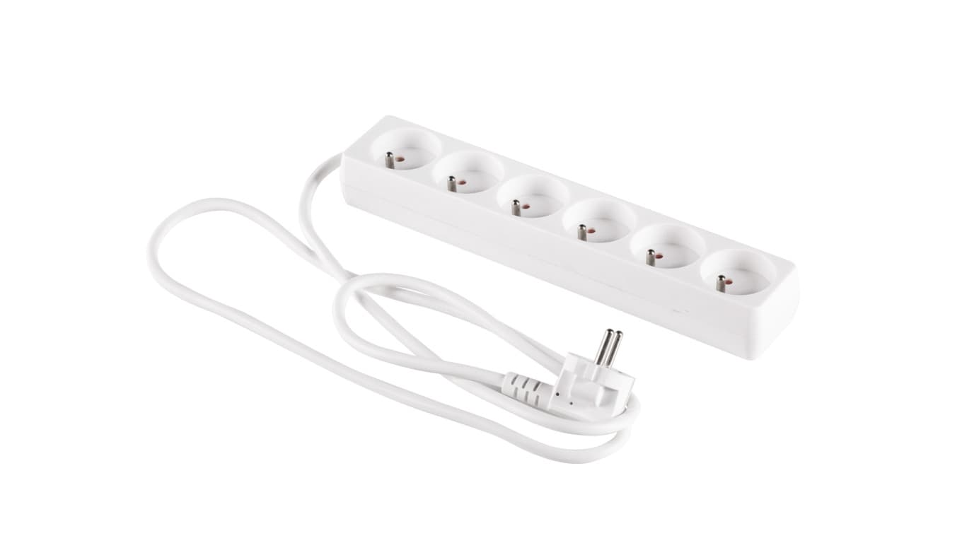 

Przedłużacz 6-gniazd z/u 1,5m /H05VV-F 3G1/ biały PM-BW-6G-15