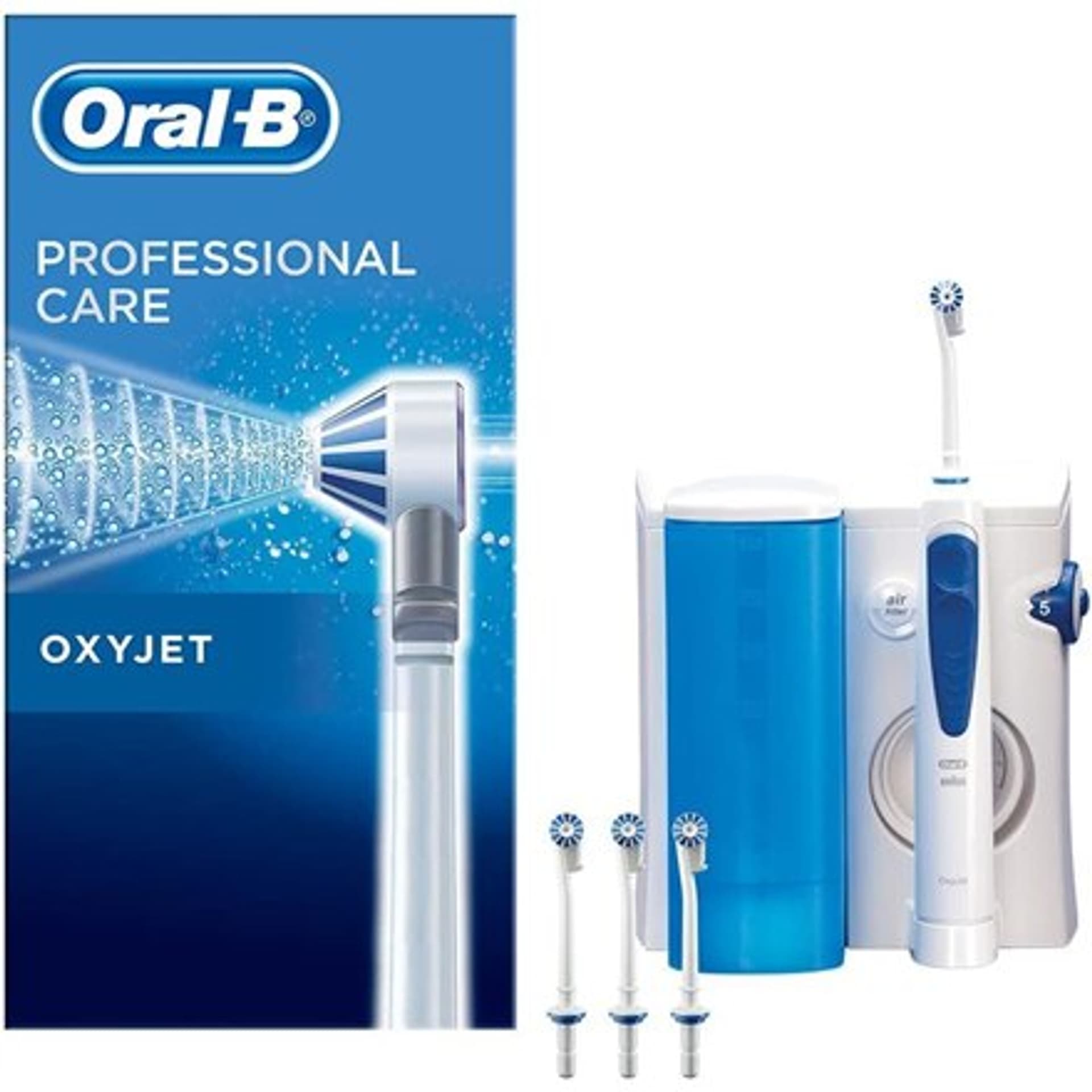 

Oral-B Irygator do jamy ustnej MD 20 OxyJet 600 ml, Ilość głowic 4, Biały/Niebieski