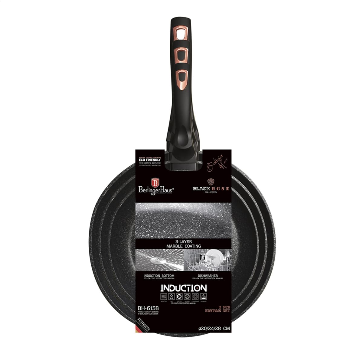 

ZESTAW TRZECH PATELNI BLACK ROSE COLLECTION BH/6158F