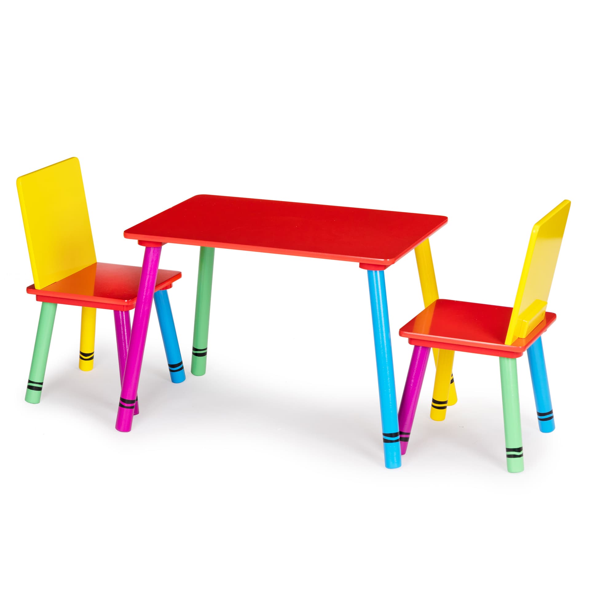 

Meble dla dzieci komplet drewniany stół + 2 krzesła kolorowe ECOTOYS