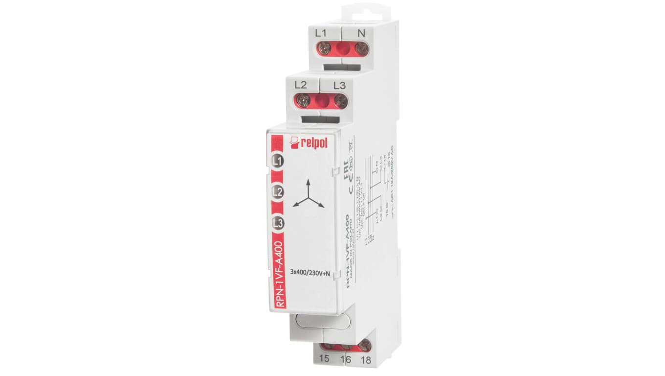 

Przekaźnik nadzorczy 3-fazowy 3(N)400/230V AC 50/60Hz RPN-1VF-A400 864371, N)400/230v ac 50/60hz rpn-1vf-a400 86437