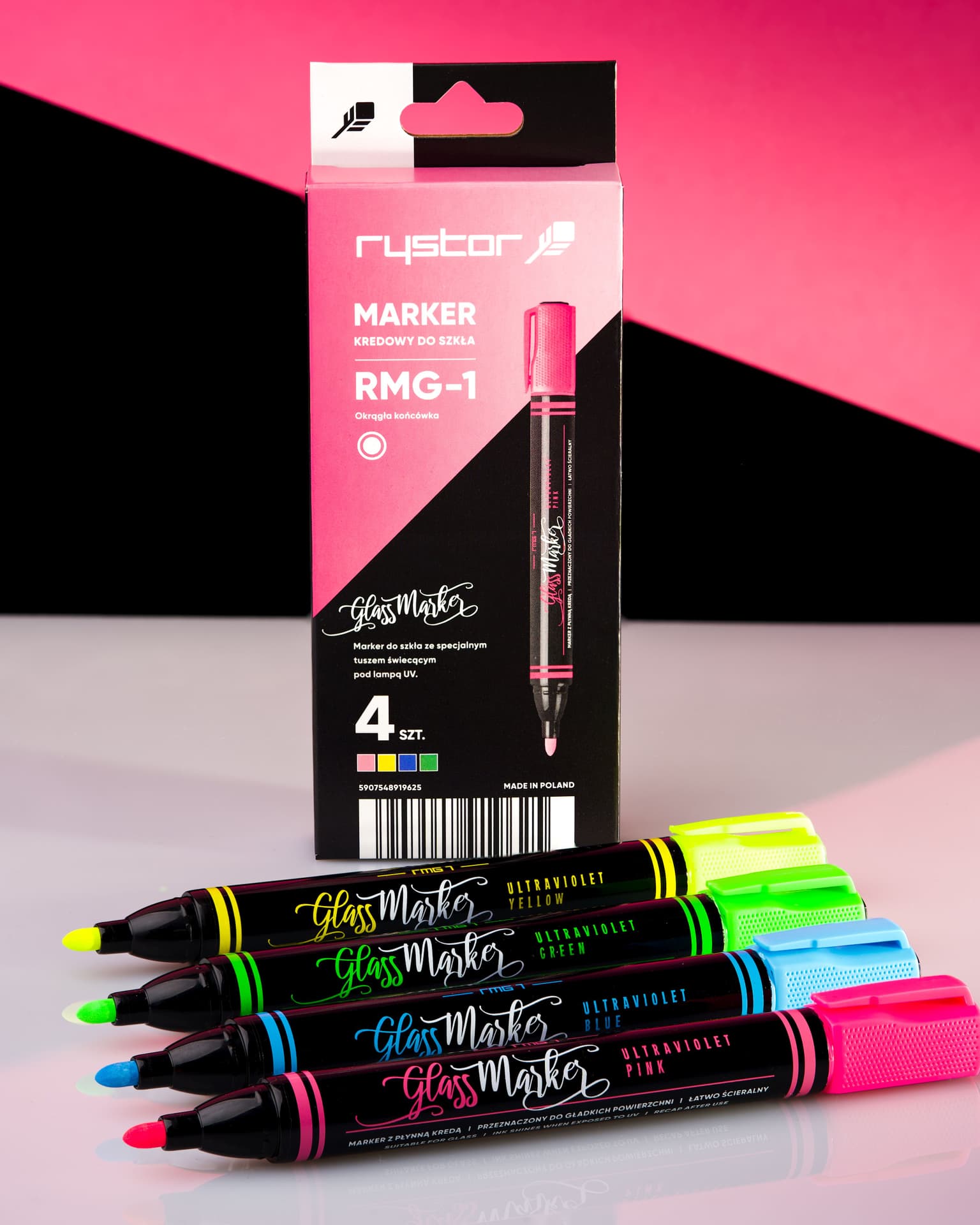 

Marker kredowy do szkła RMG-1/CDPG 4szt. etui ULTRAVIOLET 463-227 RYSTOR