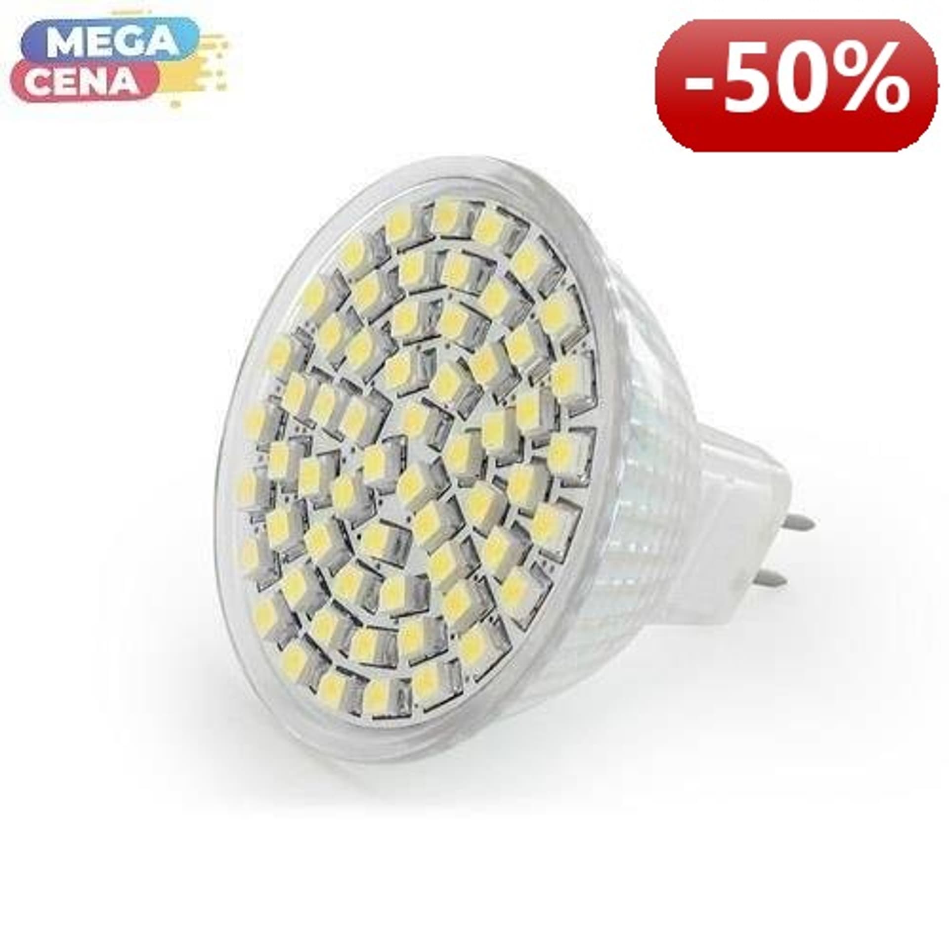 

Whitenergy Żarówka LED 3W GU5.3 MR16 SMD3528 ciepła 12V Halogen / bez szybki