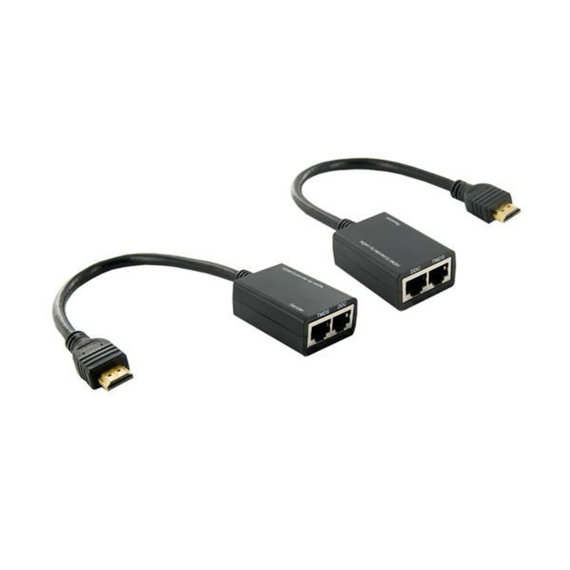 

4World Przedłużacz HDMI do 30M 1080p po kablu 2x CAT 5e/6 w/Tx + Rx pigtail|czarny