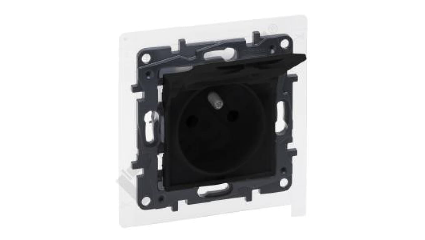 

Niloe Step Gniazdo zasilające 2P+Z IP44, zaciski automatyczne, z przesłoną czarny 863536
