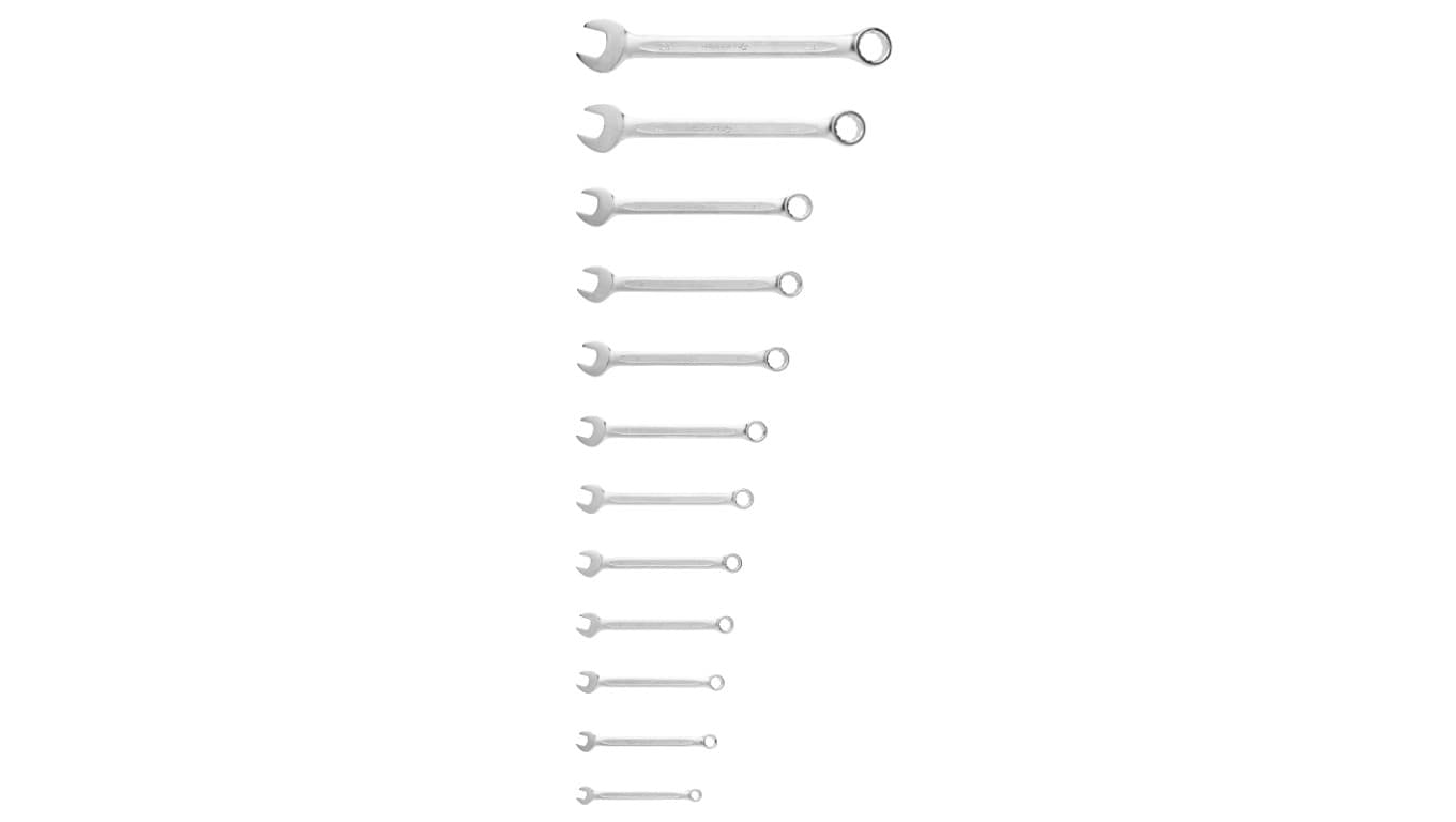 

Zestaw kluczy płasko-oczkowych 12 szt., 6-22 mm, CrV, DIN 3113 HT1W492