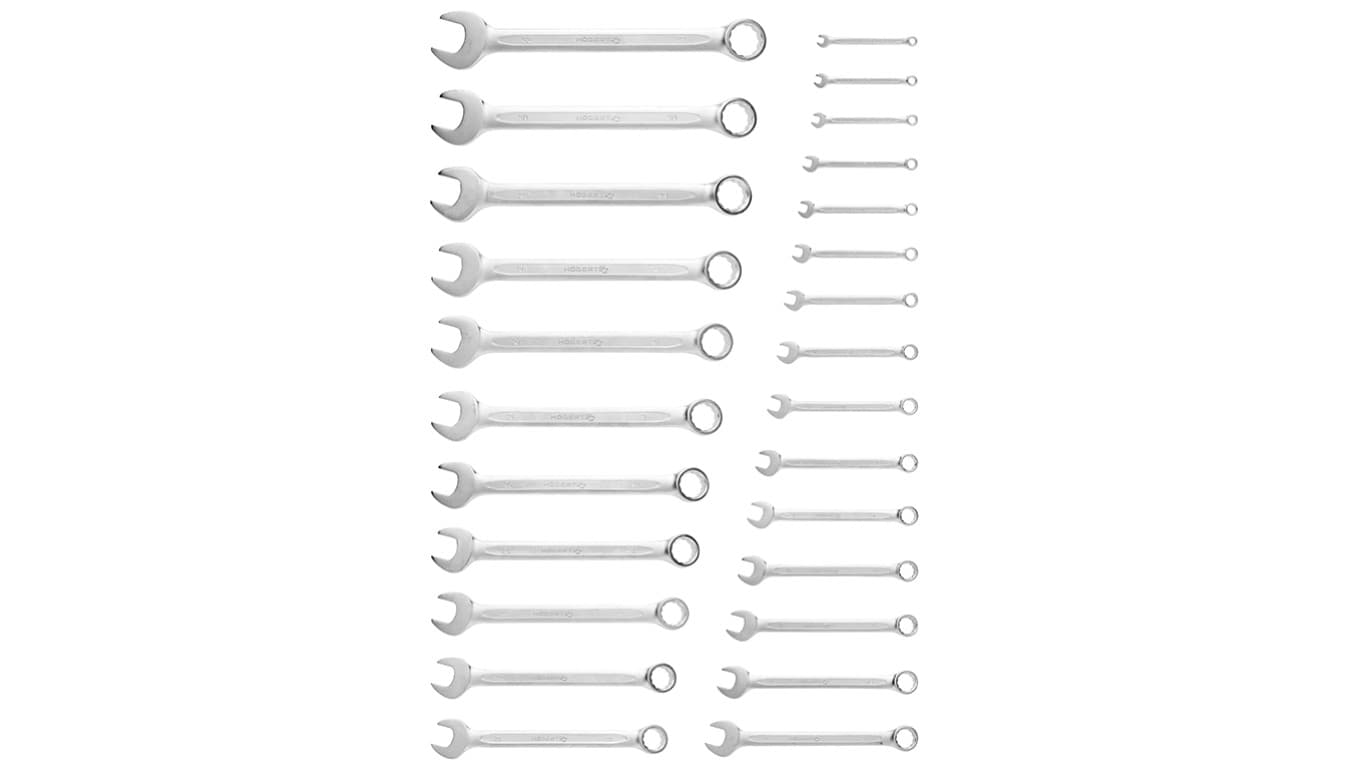 

Zestaw kluczy płasko-oczkowych 26 szt., 6-32 mm, CrV, DIN 3113 HT1W496