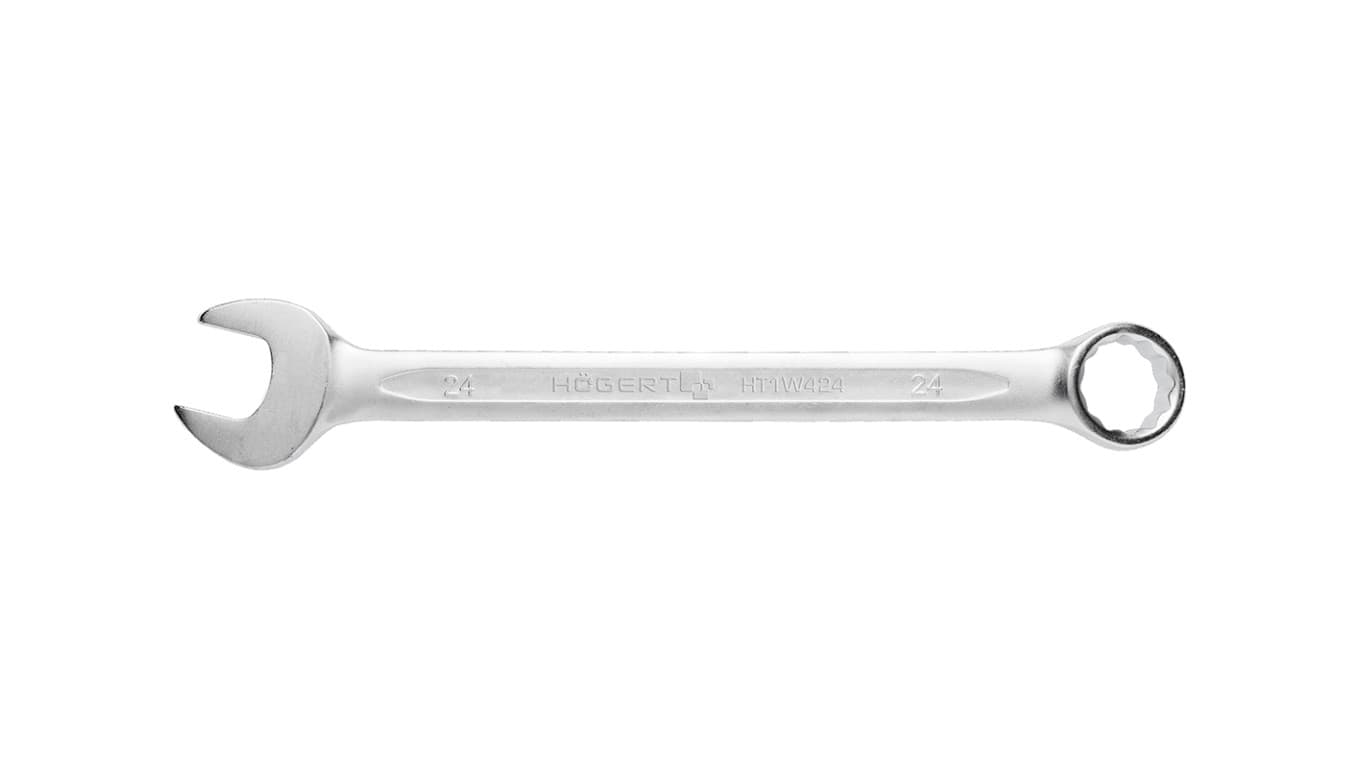 

Klucz płasko oczkowy ze stali CrV, 24 mm, DIN 3113