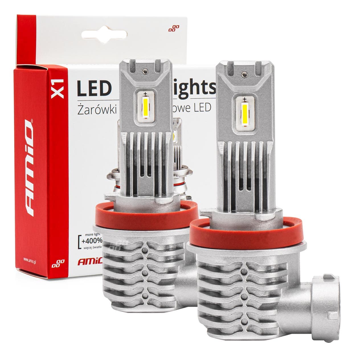 

Żarówki samochodowe led x1 series amio h8 h9 h11 amio-02967