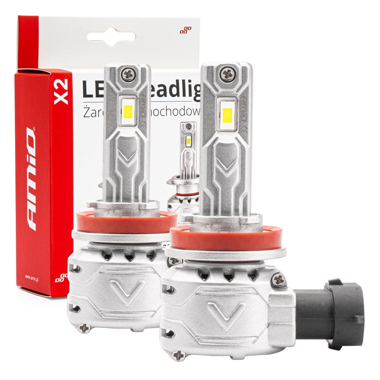 

Żarówki samochodowe led x2 series amio h8 h9 h11 amio-02974