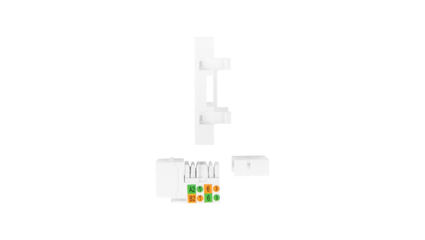 

Gniazdo komputerowe 45x45 RJ45 + Keystone kat.6 UTP białe LANBERG