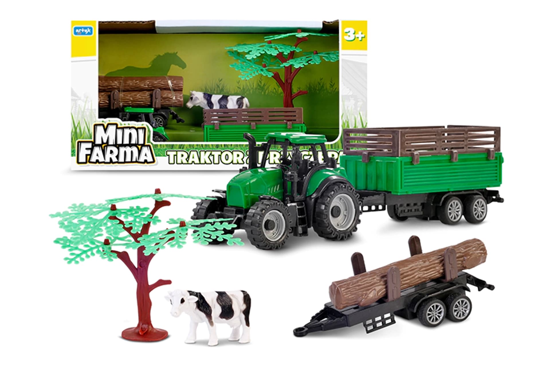 

MINI FARMA TRAKTOR Z PRZYCZEPĄ