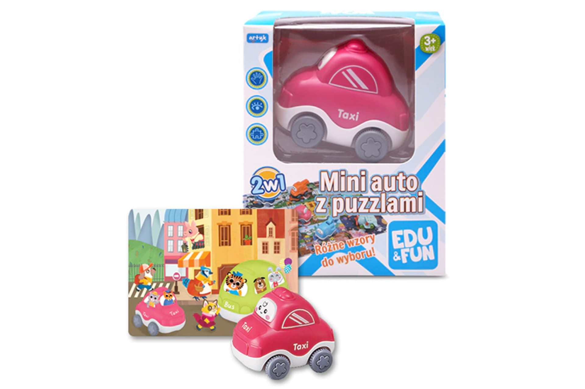 

MINI AUTO Z PUZZLAMI EDU&FUN TAXI