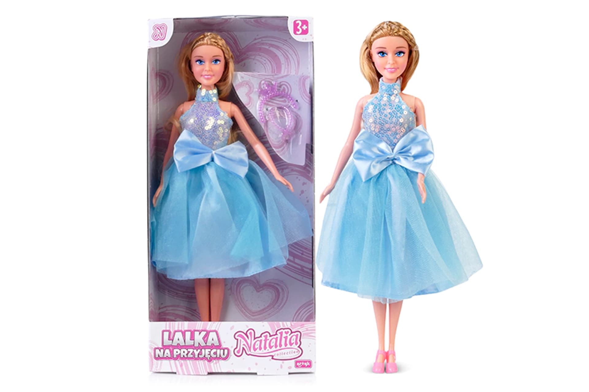 

LALKA NATALIA W NIEBIESKIEJ SUKIENCE 29 CM