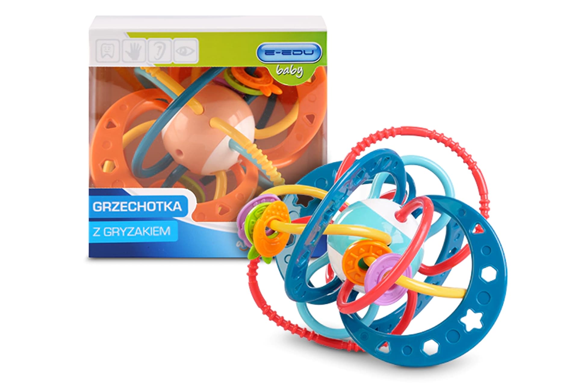 

GRZECHOTKA Z GRYZAKIEM SENSORYCZNA KORALIKI KOLOR