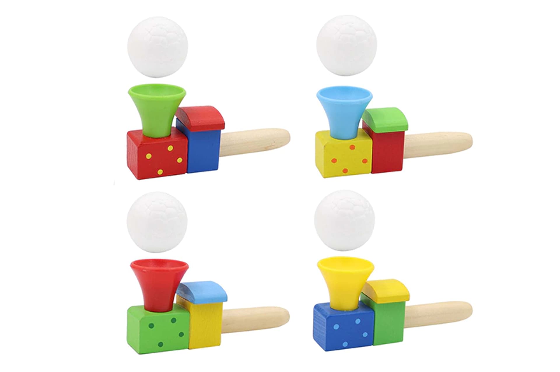 

DREWNIANA DMUCHAWKA KOLOROWA PIŁECZKA GRA ZRĘCZNOŚ