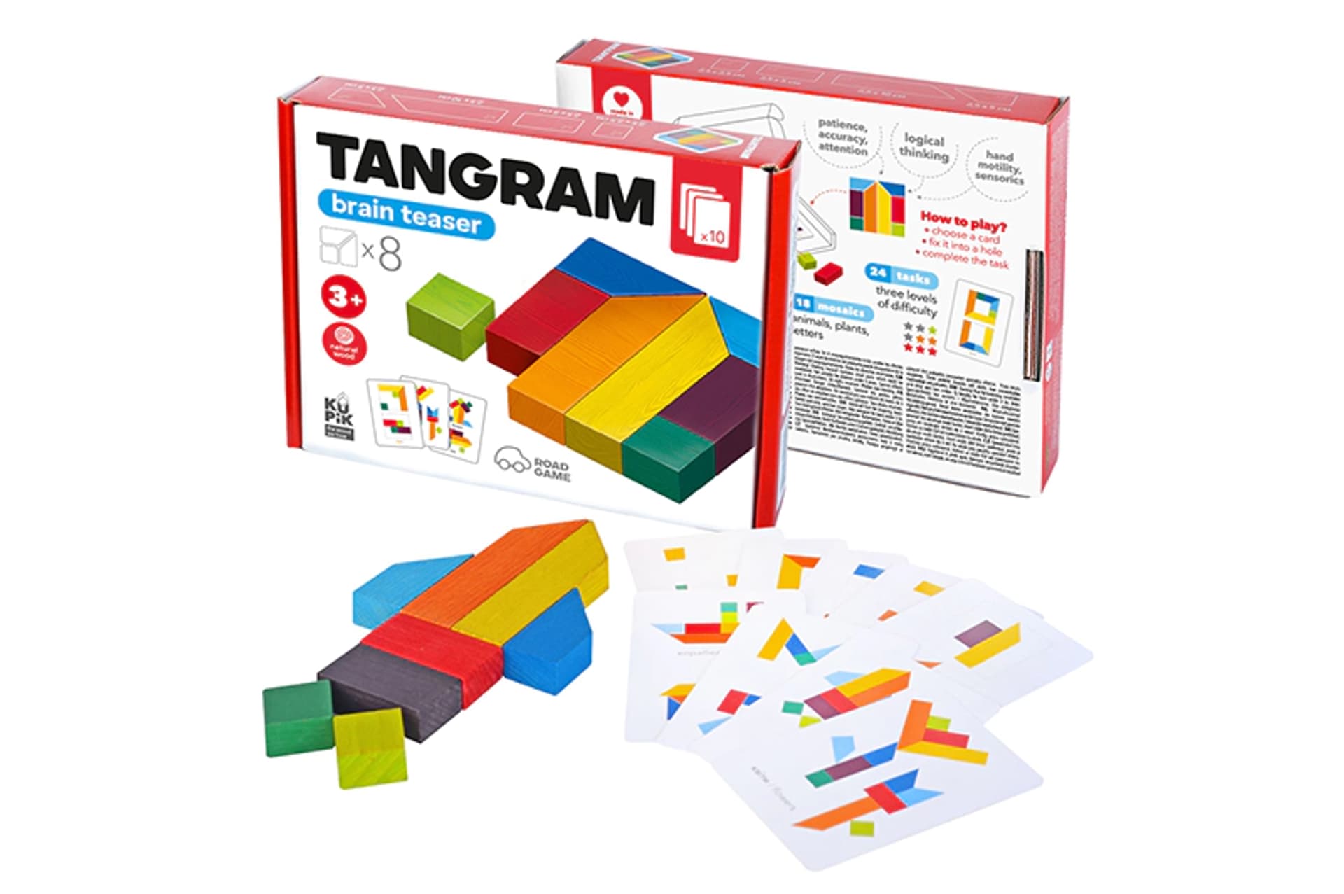 

KLOCKI DREWNIANE - TANGRAM 8 EL.