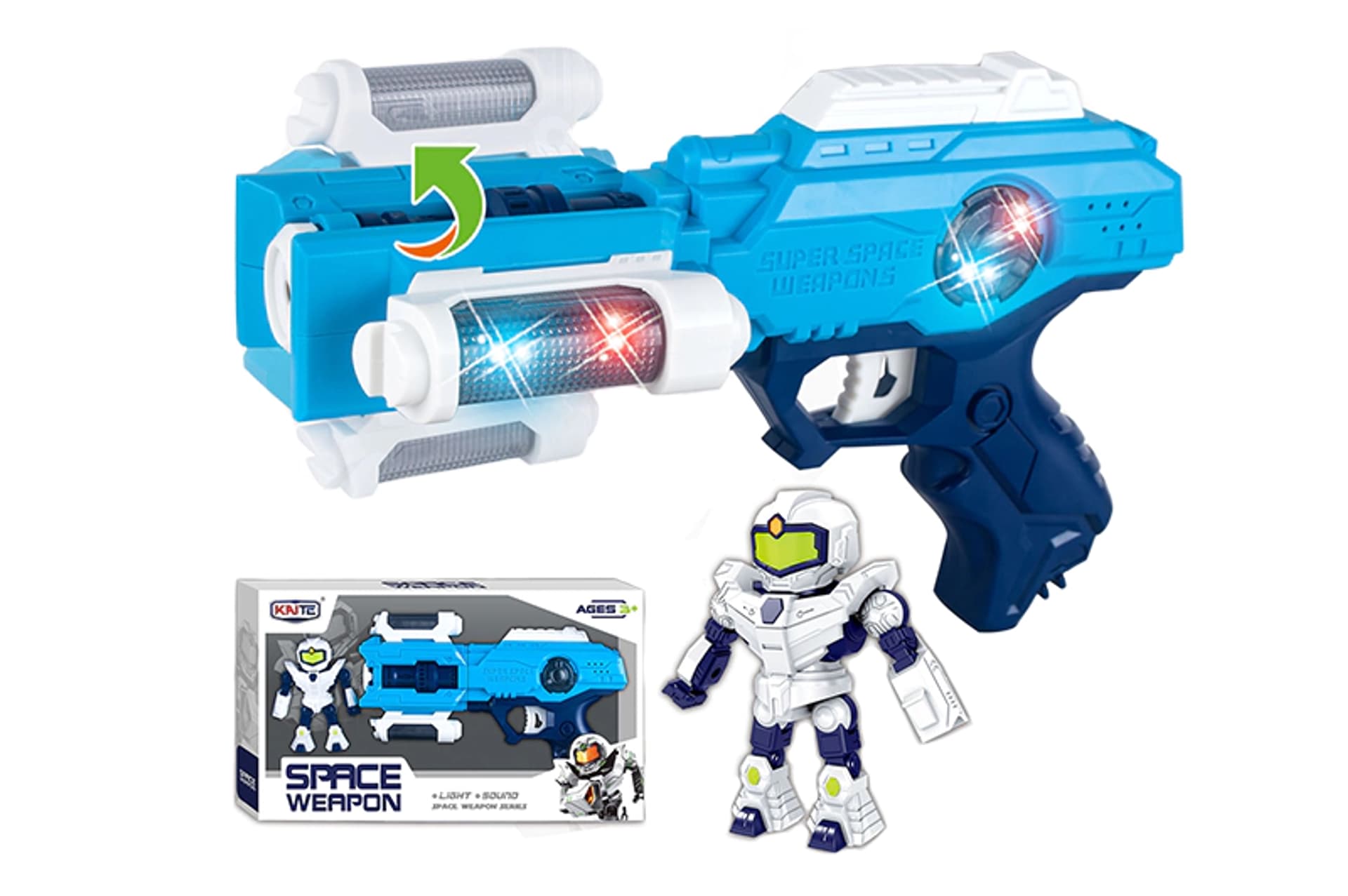 

ZESTAW DUŻY PISTOLET + ROBOT ŚWIATŁO DŹWIĘK LED