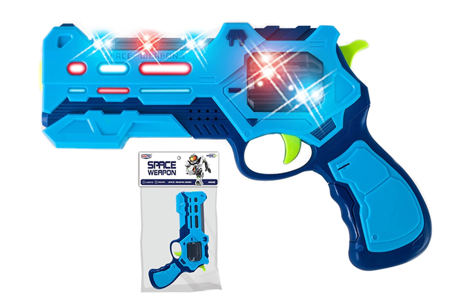 

PISTOLET ZE ŚWIATŁEM I DŹWIĘKIEM 24 CM.