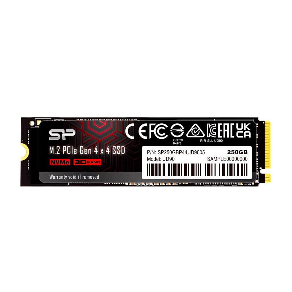 

Dysk SSD Silicon Power UD90 250GB M.2 PCIe NVMe Gen4x4 NVMe 1.4 4500/1950 MB/s