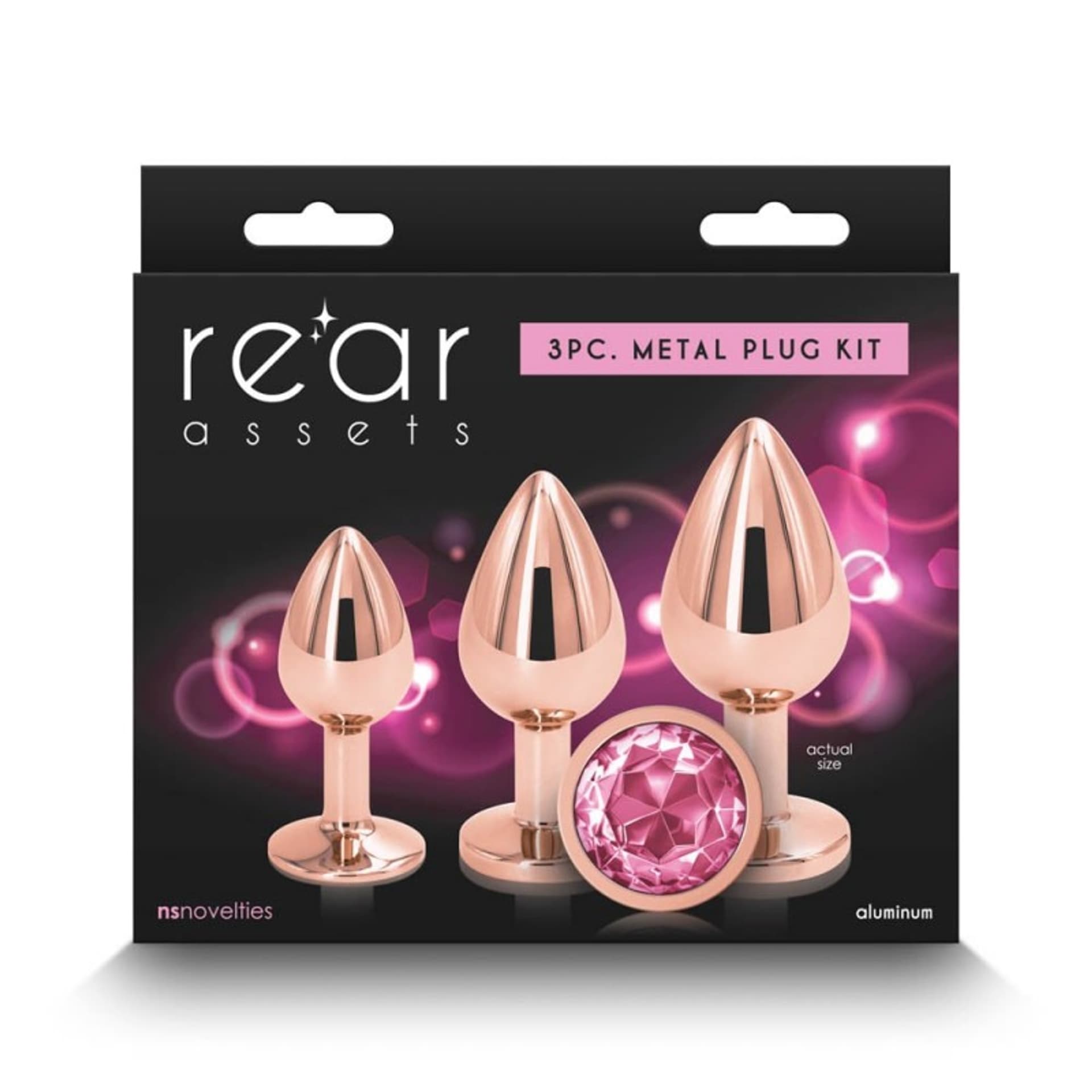 

Korki analne Rear Assets Rose Gold Pink 3 szt.