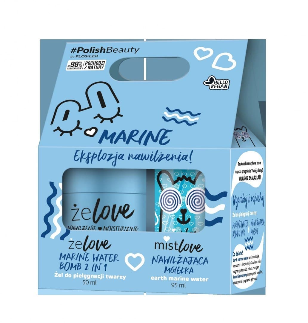 

Floslek ŻeLove zestaw prezentowy Marine (żel do twarzy 50ml+mgiełka nawilżająca 95ml)