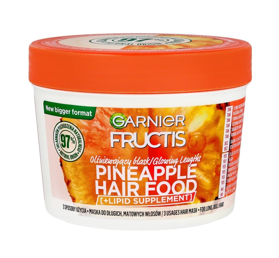 

Fructis Hair Food Maska olśniewający blask do włosów długich i matowych - Pineapple 400ml