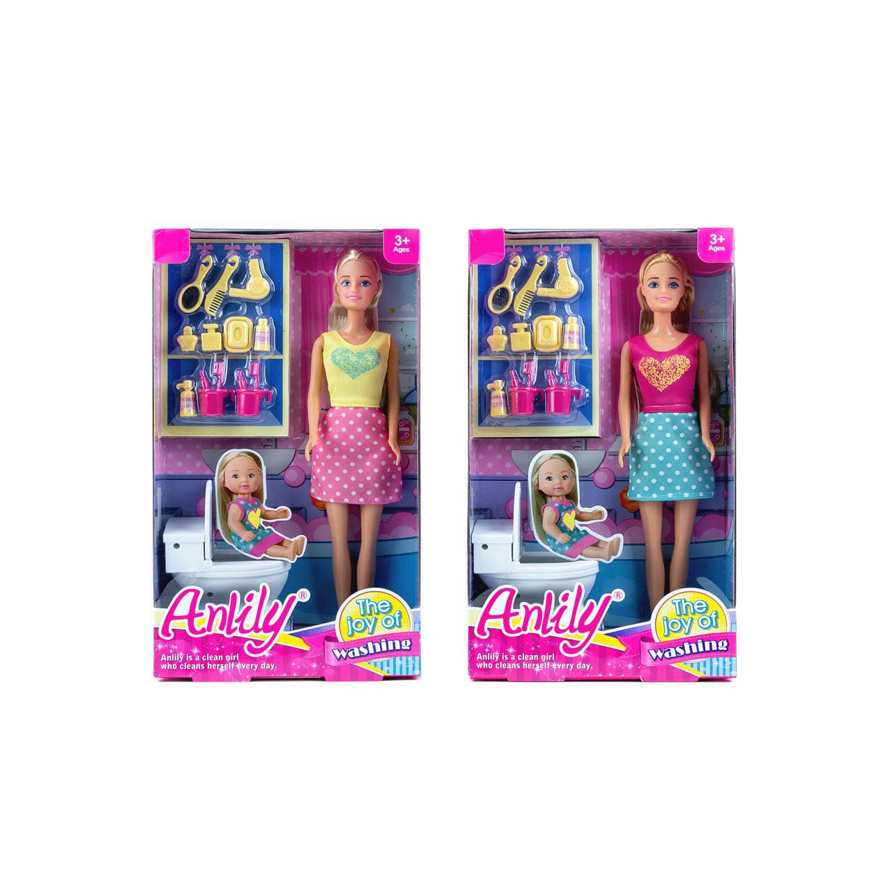 

LALKA ANLILY 29 CM. + TOALETA - 2 WZORY