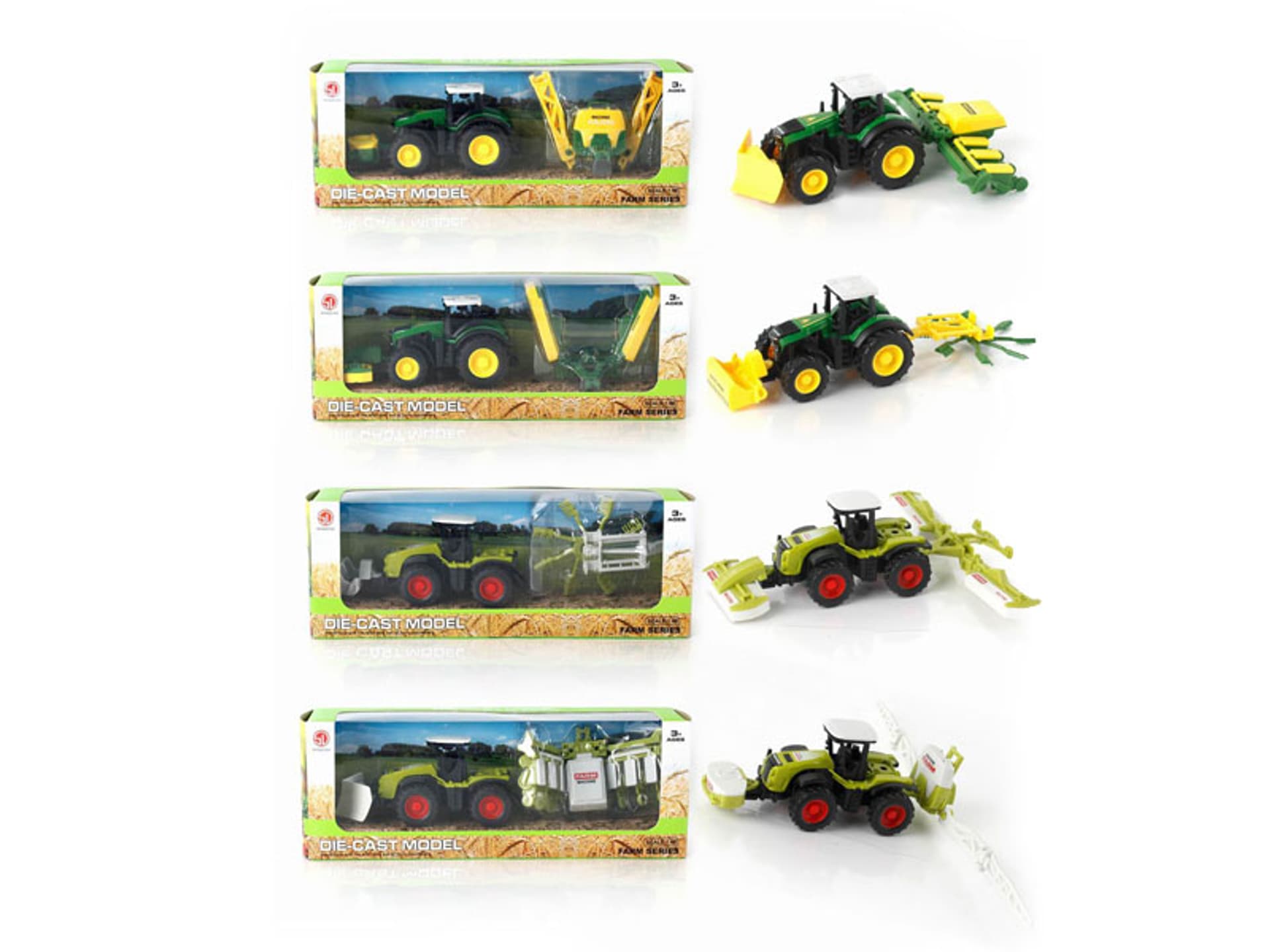 

METALOWY TRAKTOR + MASZYNA ROLNICZA 4 WZORY