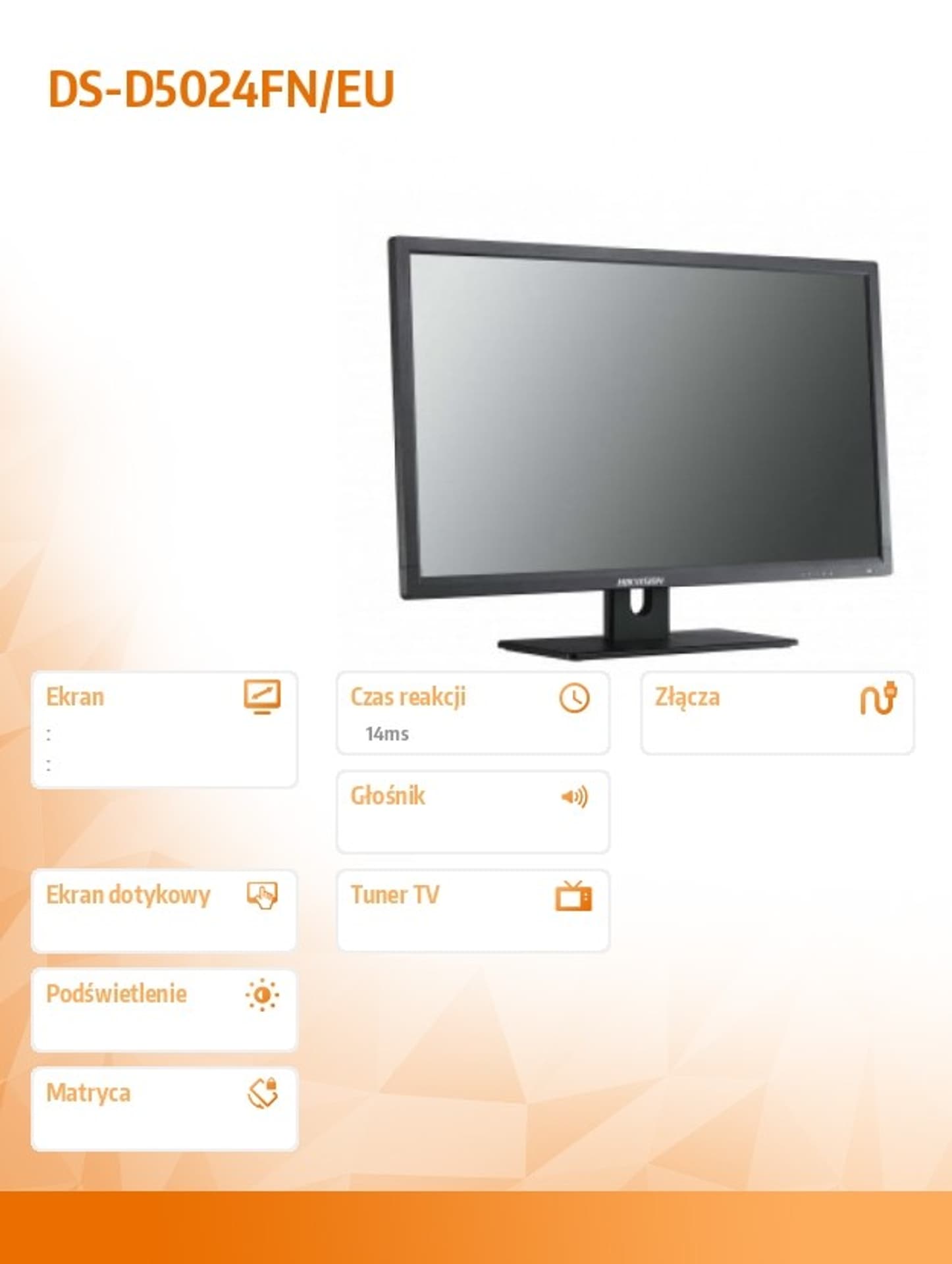 

Monitor 23.8 DS-D5024FN/EU