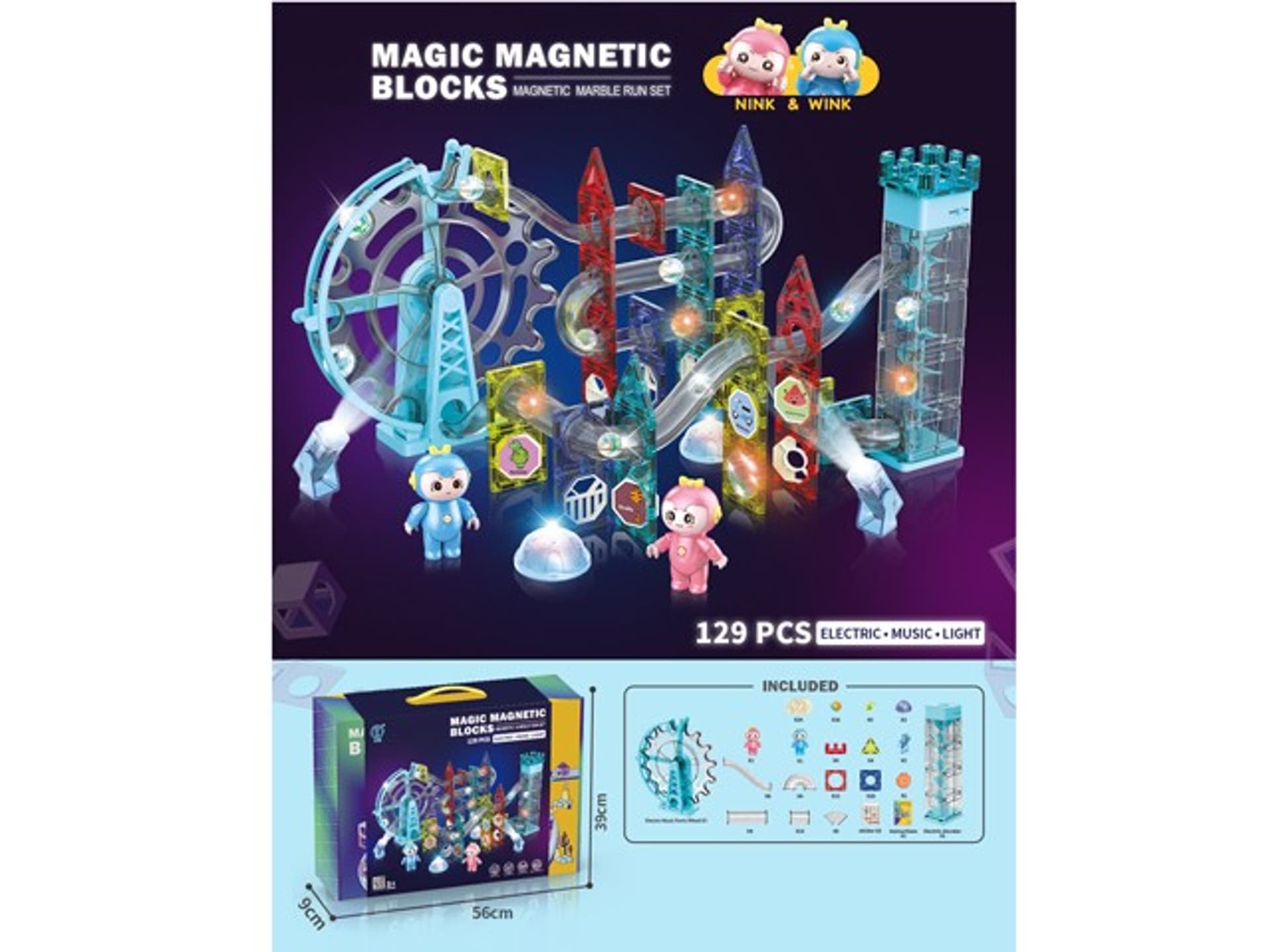 

KLOCKI MAGNETYCZNE Z KOŁEM 80 EL.