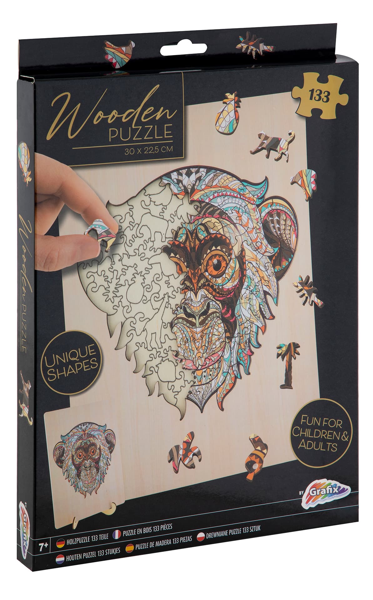 

Drewniane Puzzle Małpka Unikalne Kształty 132 el.