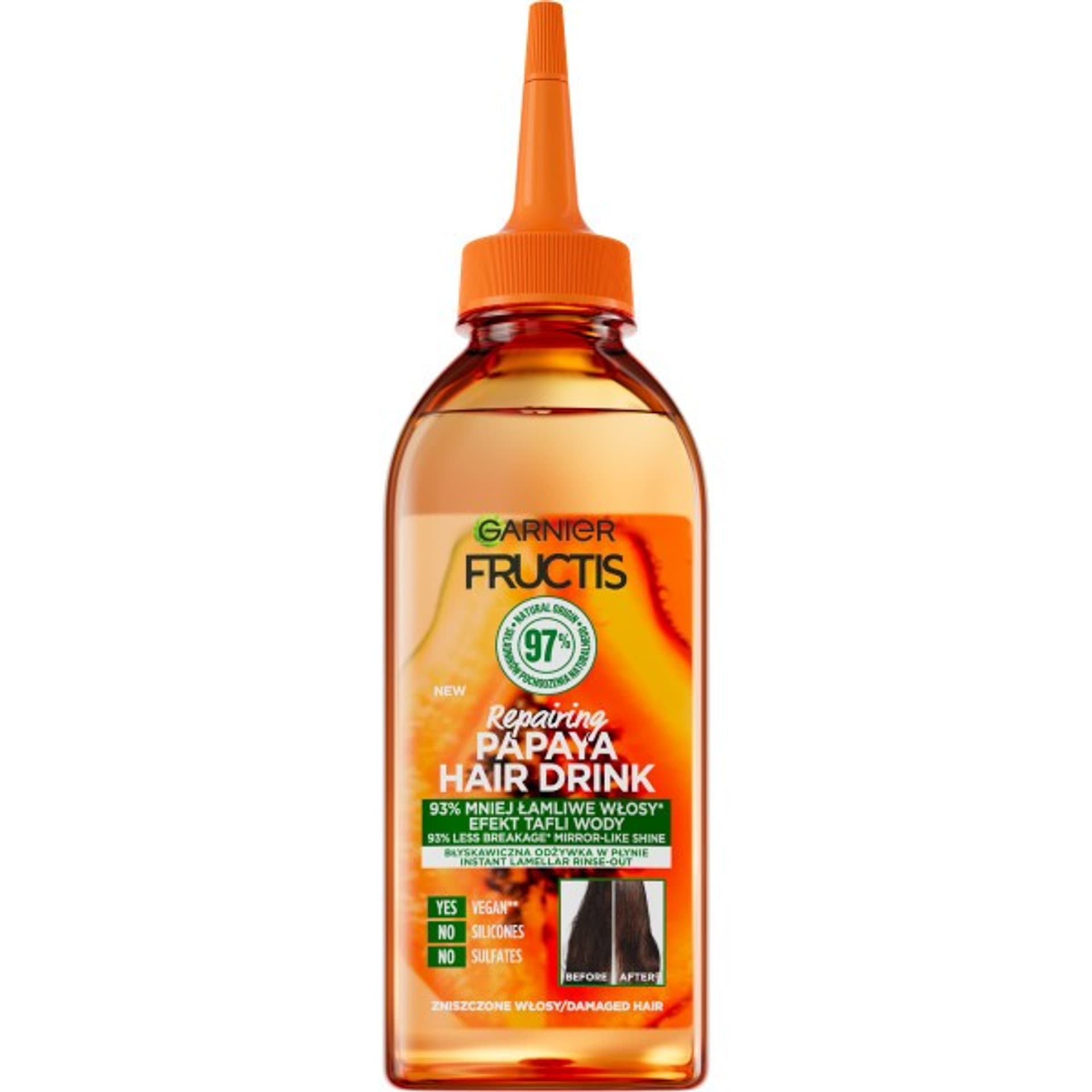 

Garnier Hair Drink Błyskawiczna Lamellarna Odżywka w płynie do włosów zniszczonych - Papaya 200ml