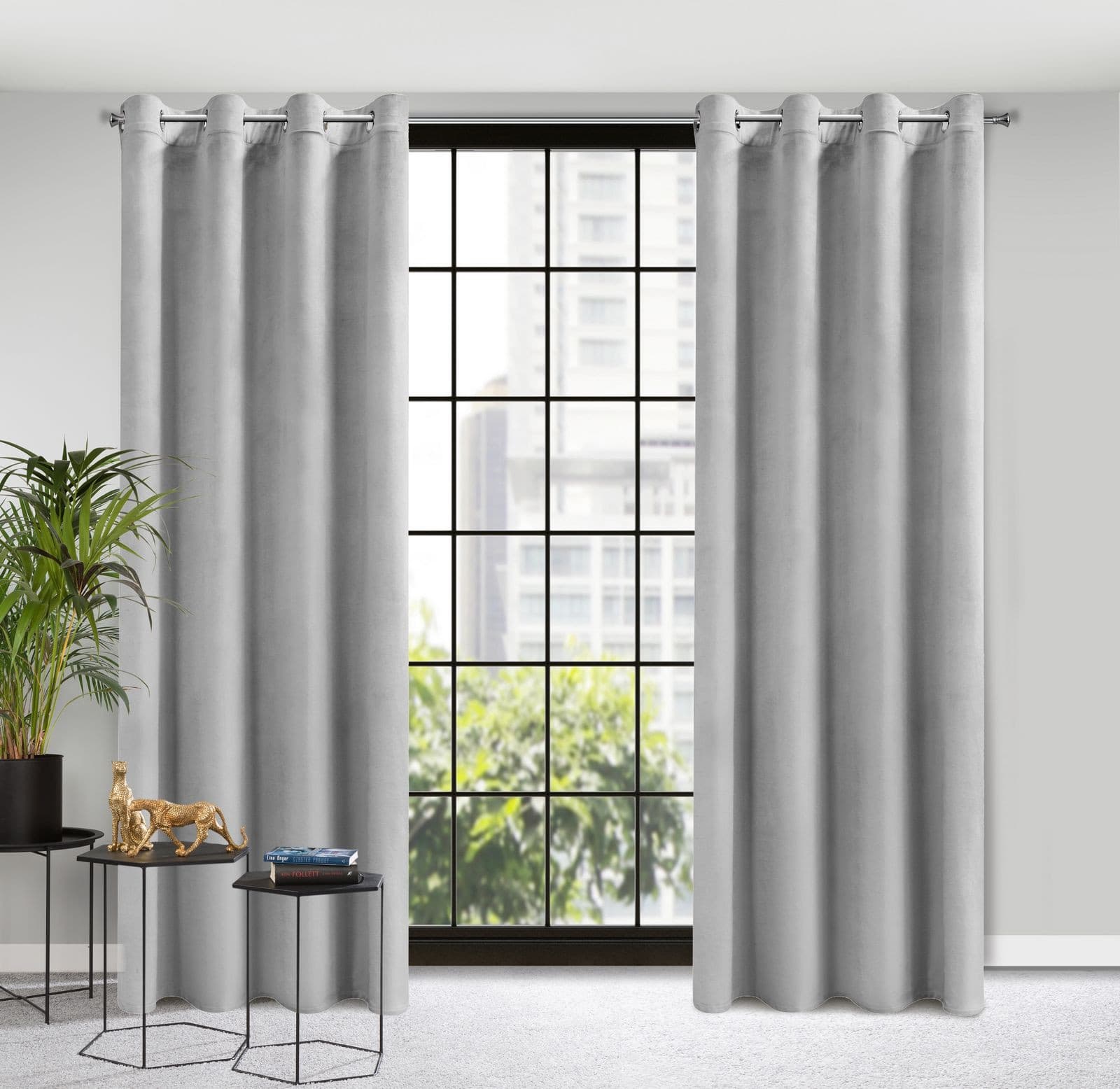 

Zasłona ROSA 140x250 przelotki srebrna