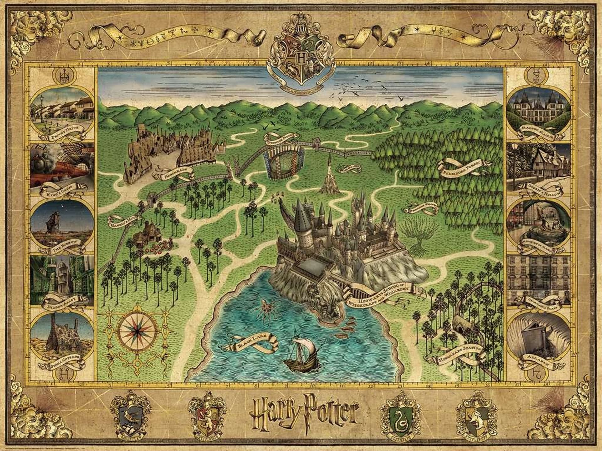 

Puzzle 1500 elementów Mapa Hogwartu