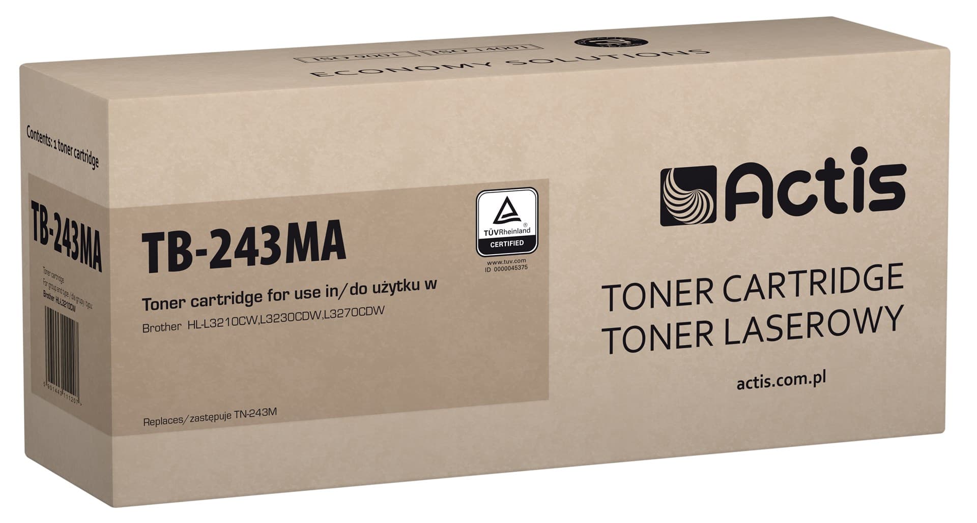 

Toner ACTIS TB-243MA (zamiennik Brother TN-243M; Standard; 1000 stron; czerwony)