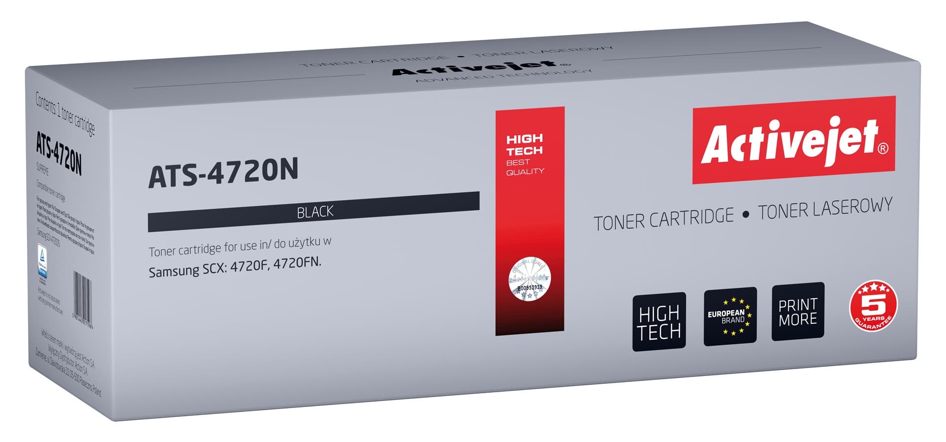 

Toner Activejet ATS-4720N (zamiennik Samsung SCX-4720D5; Supreme; 5000 stron; czarny)