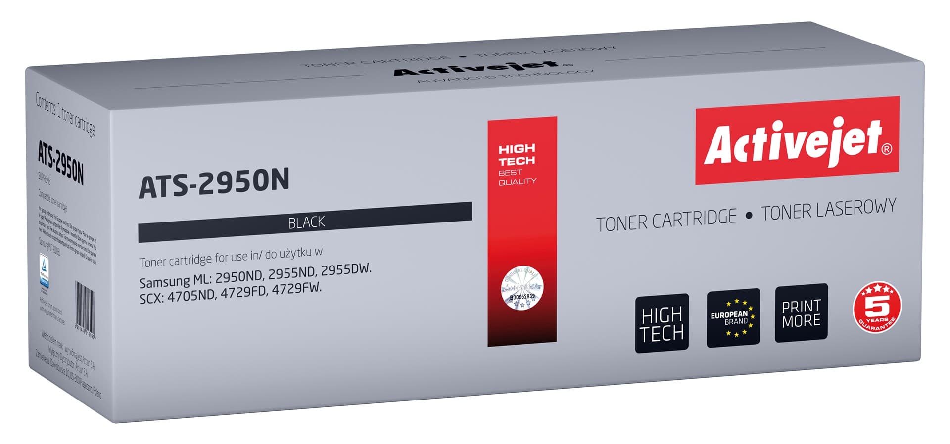 

Toner Activejet ATS-2950N (zamiennik Samsung MLT-D103L; Supreme; 2500 stron; czarny)