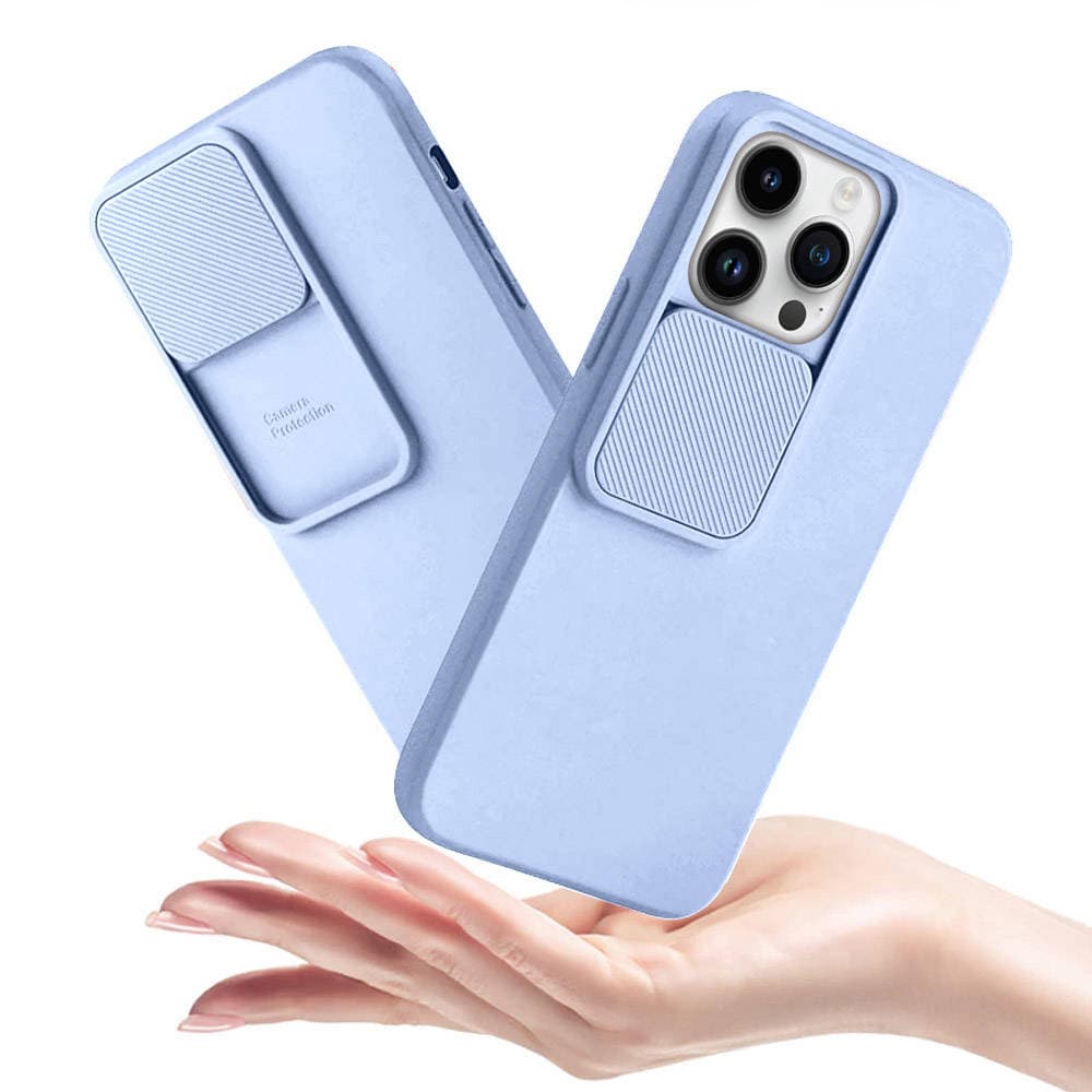 

Etui IPHONE 14 PRO Silikonowe z Osłoną na Aparat Nexeri Silicone Lens niebieskie