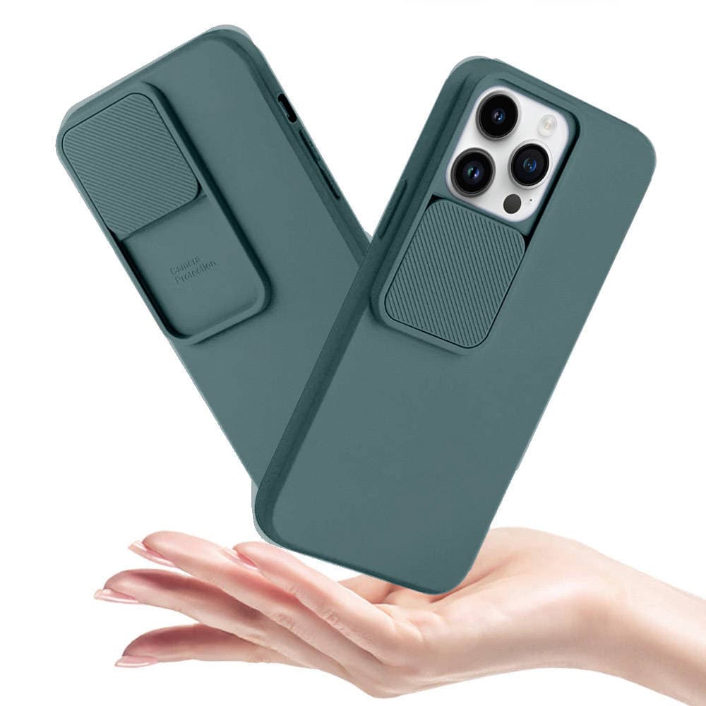 

Etui IPHONE 14 PRO Silikonowe z Osłoną na Aparat Nexeri Silicone Lens zielone