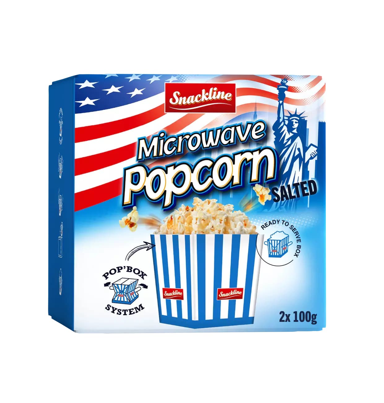 

Snackline Popcorn Mikro Słony 200 g